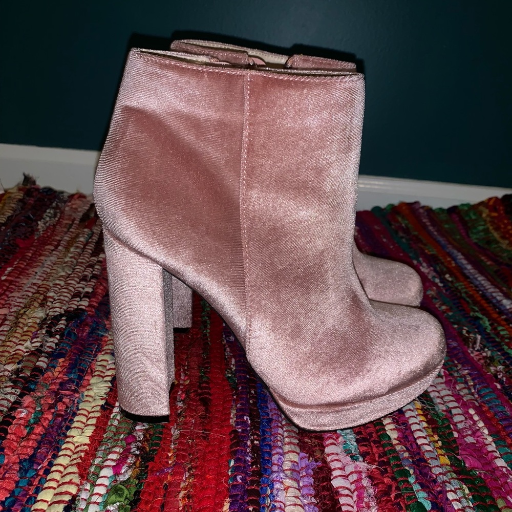 Light Pink Velvet Heels